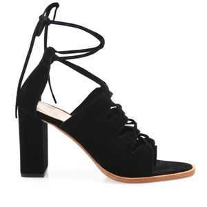 Loeffler Randall Helene Laced Up Suede Heels